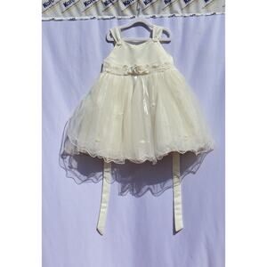 Easter Dresses! Baby Girl Clothes Cream Dress Growing Up Embroidered roses